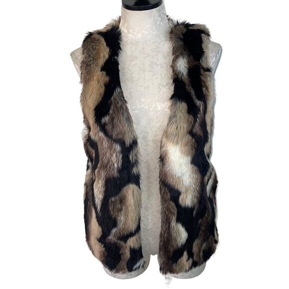 Tart Collections Womens Vest Size Small Multicolor Faux Fur Open Front New - Picture 1 of 10